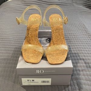 Jennifer Lopez Clear/Gold 4” Heels - Women’s size 8.5